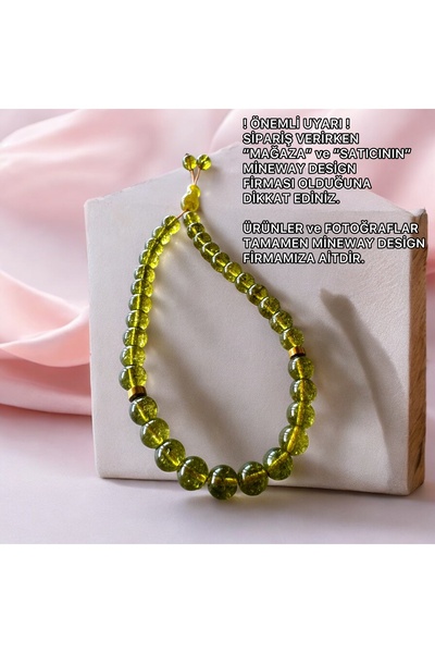 Mineway Design زيبيرسيت من الحجر الطبيعي (الزبرجد) مسبحة صغيرة