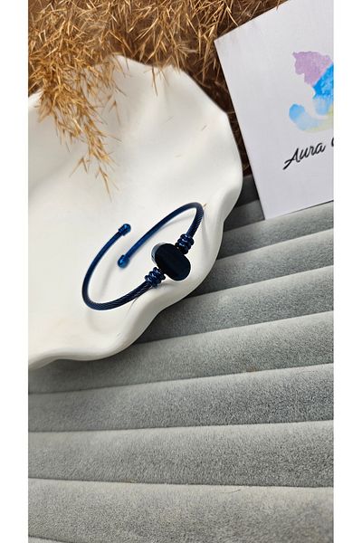 AURA Blue Men's Bracelet - Steel Material