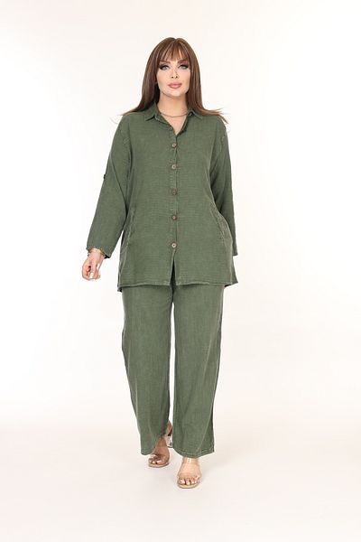 özle fashion Star Detailed Loose Large Size Bottom Top Set