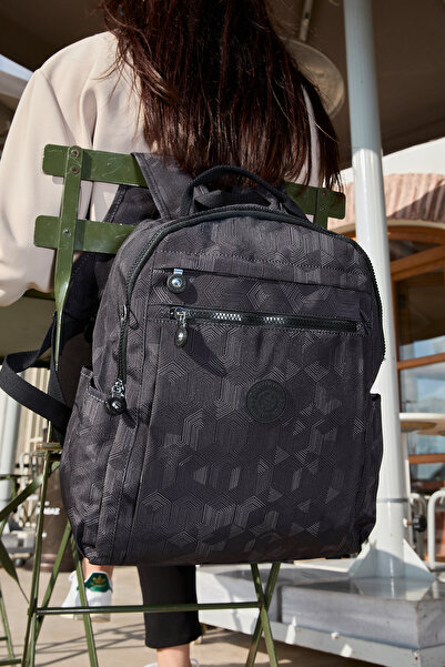 Sanmorris Unisex Suya Dayanıklı Krinkıl Kumaş Çok Gözlü  Laptop Okul Ve Sırt Çantası SRGN59