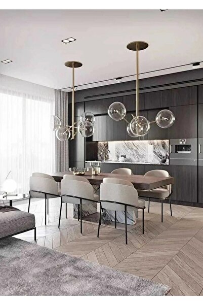 BiSandalye 4'lü Mutfak Sandalyesi Salon Sandalyesi Yemek Odası Sandalyesi Pap...