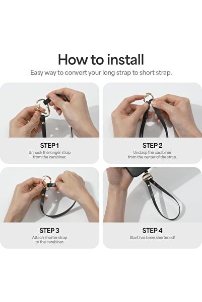 Spigen Ciel by CYRILL Cross Body Strap Set Boyun Askı ipi + Strap El Askı ipi + Tutucu Black - AFA08374