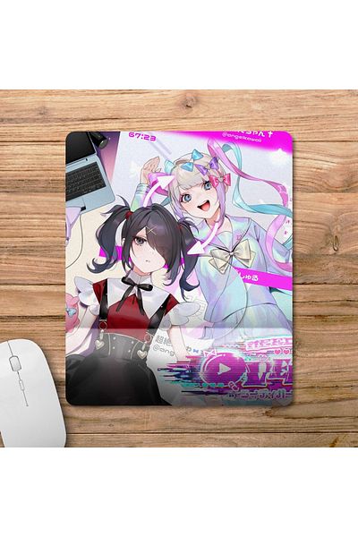 Pixxa لوحة ماوس Needy Girl Overdose Streamer Anime مع مسند للمعصم موديل 2 - مستطيل