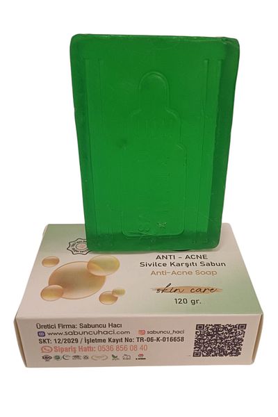 Sabuncu Hacı Anti Acne Soap - 3X Acne Serum Effective Cleansing Bar - Anti Acne Soap 120 Gr