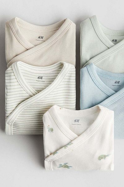 H&M 5-pack wrapover bodysuits