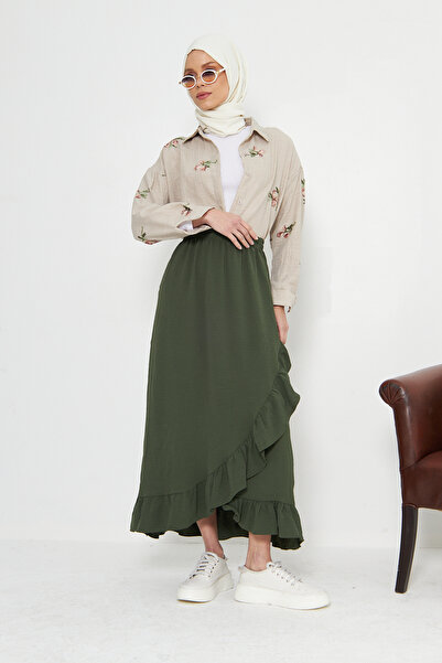 RTBUTİK Aerobin Ruffled Hijab Skirt, Long Skirt, Butterfly Skirt, Hijab Skirt, Ruffled Skirt