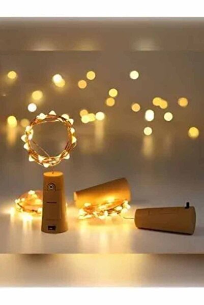 KULVARAVM Mantar Tıpa Peri Led Dekoratif Led Işık 2mt Led Işık Piller Dahil