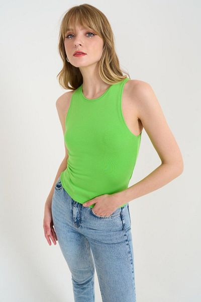 velmorafashion Comfortable and Stylish Green Knitted Crew Neck Undershirt