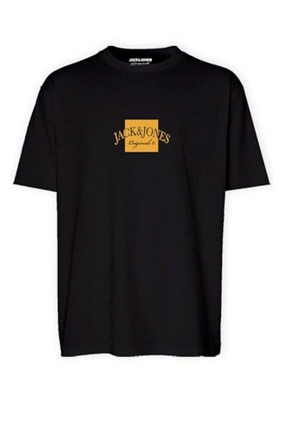 Jack & Jones Черна тениска с кръгло деколте Jorboston - Ss модел