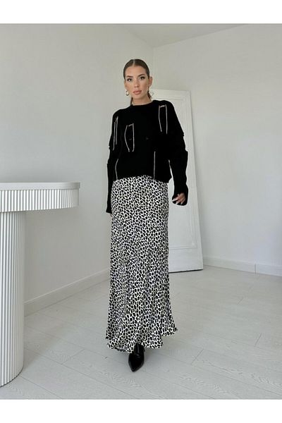 modaserdem Black Face and Chain Knitwear Sweater