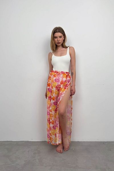 munn collection Patterned Pareo with Double Slits