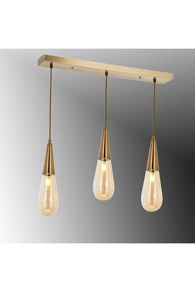 TT AYDINLATMA Tt023-3S-Fullesk Lighting 3-Piece Drop Model Row Chandelier