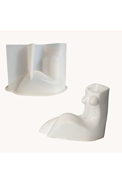 Göktaşı Tozu SİLİKON KALIP 3 BOYUTLU OTURAN İNSAN VÜCUT FİGÜR VAZO TAŞ TOZU E...