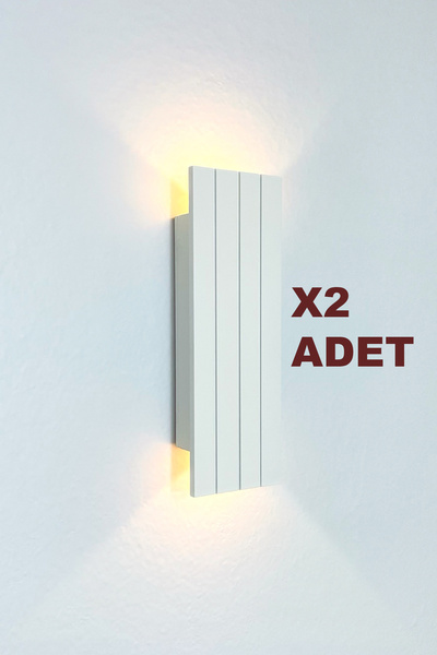 FagüArt 2 Adet Pilli Modern Dekoratif Duvar Aydınlatması Aplik Gece Lambası B...