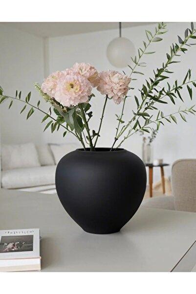 Lui Tasarım Siyah Vazo Seramik Bohem Tarzı Büyük Boy