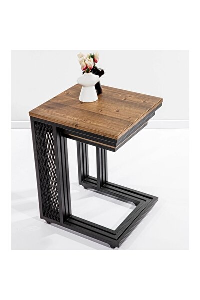 Doffo Valensiya Tekerli Doğal Ahşap Zigon Sehpa