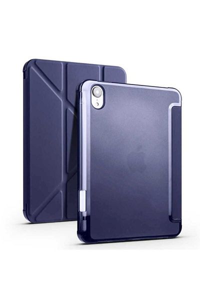 morfide Apple iPad Mini 2021 (6Th Generation) Compatible Case Zore Tri Folding Case with Pen Compartment and Stand