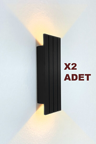 FagüArt 2 Adet Pilli Modern Dekoratif Duvar Aydınlatması Aplik Gece Lambası S...