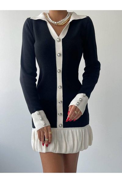 COTTONLAB Rochie mini cu nasturi Bochum Pearl