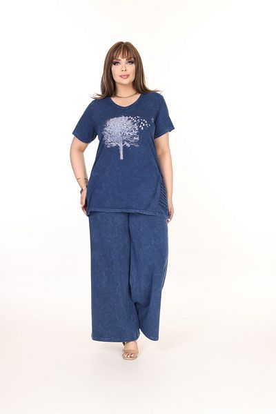 özle fashion Printed Plus Size Bottom Top Set