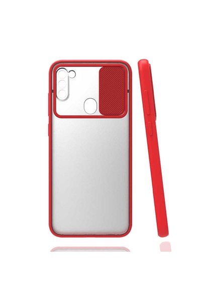 HTstore غطاء عدسة زوري متوافق مع هاتف جالاكسي M11 - أحمر
