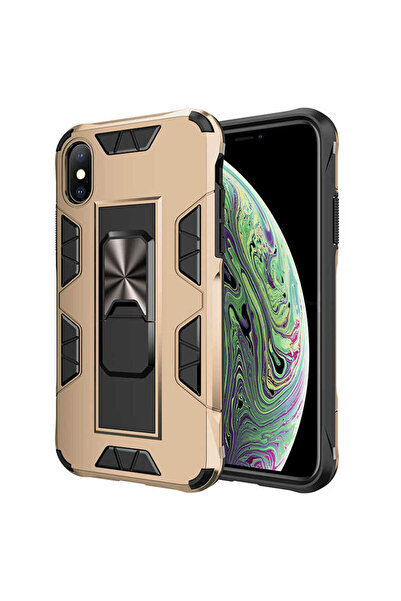 HTstore iPhone Compatible XS Max 6.5 Case Zore Volve Cover-Gold