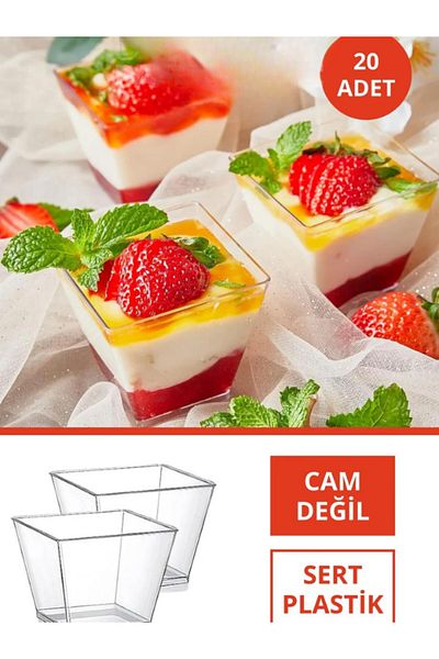 PLAN party STORE Presentation Bowl 20 Pieces Magnolia Ice Cream Pudding Dessert Appetizer Salad Cup Container Hard Plastic Mika Kae