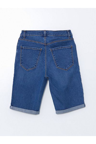 LC Waikiki LCW Jeans Indigo Pantaloni scurți de jeans pentru femei, slim fit