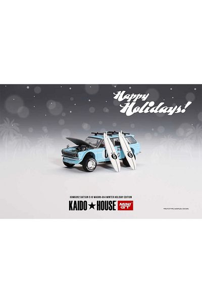 mini gt 1/64 داتسون كايدو 510 واجون 4x4 إصدار العطلات الشتوية