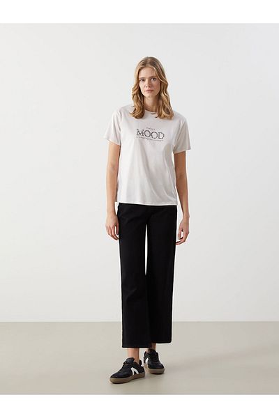 LC Waikiki Νέα σεζόν Crew Neck Printed Γυναικείο Tisort - S57302Z8