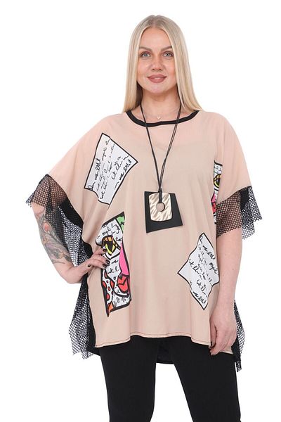 lovedrobe Modern Print Modern Blouse, Sleeves Filled (1145-Mink - 56)