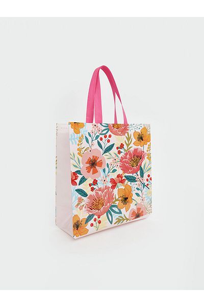 LC Waikiki Lcw Accessories Mixed Floral Printed Shopping Bag