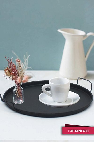 TOPTANFONİ Presentation Metal Tray Black