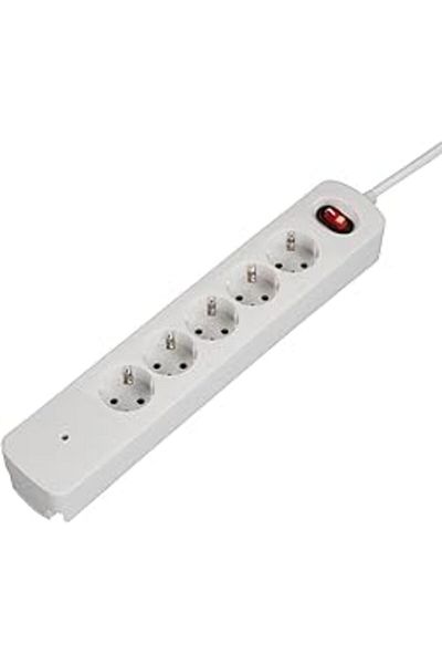 STOREMAX Rom 5-Pack "Tidy-Line" Socket with Current Protection, White Romshp 1067323