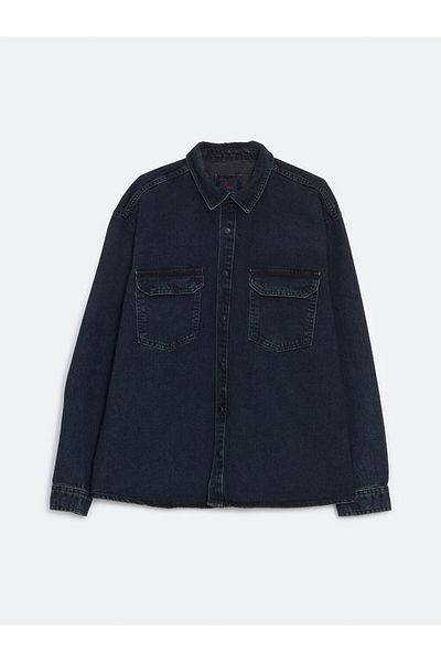 LC Waikiki Cămașă de jeans pentru bărbați LCW Jeans Indigo Comfortable Fit