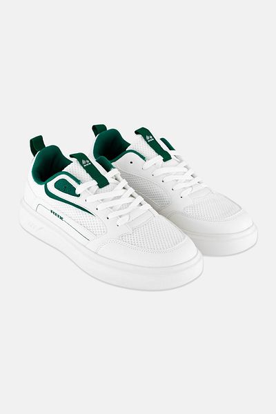 RBX Men Brand Logo Lace Up Running Shoes, White