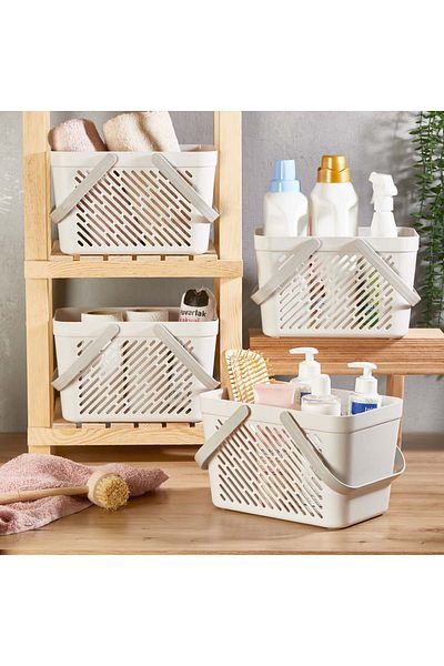 devigo Storage Basket with Handles Multi-Purpose Organizer Basket - Countertop, Bathroom, Kitchen - Organizer Basket