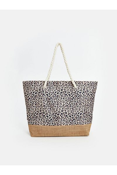 LC Waikiki Lcw Accessories Mixed Leopard Pattern Women's Beach Bag
