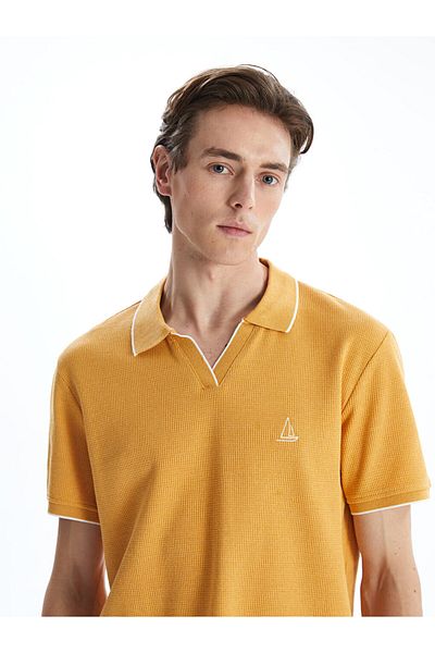 LC Waikiki Νέα σεζόν Polo Collar Short Sleeve Nakisli Ανδρικό Tisort - S5IP07Z8