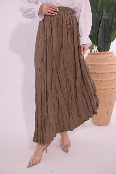 TRENDTESETTÜR Women's Brown Long Skirt