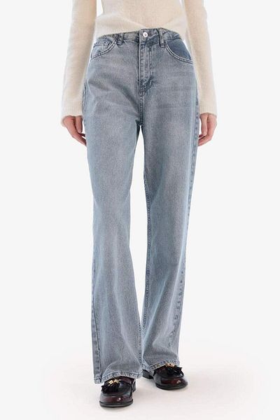 DeFacto Noul sezon, drepte, late, talie înaltă, pantaloni lungi din denim spălat