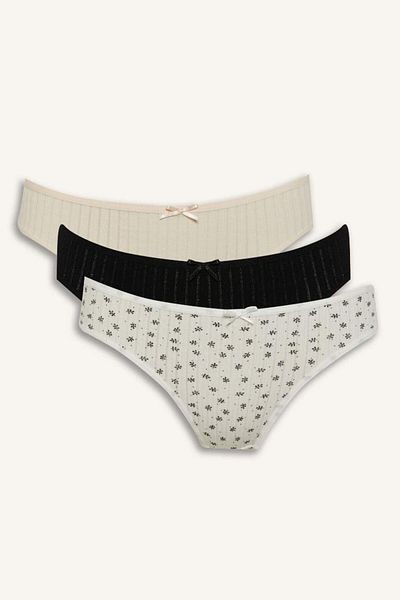 DeFacto New Season 	 Fall in Love 3 Pack Basic Slip Panties