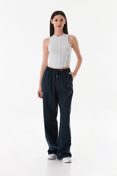 Fulla Moda Body crop cu cusături cu gât cu nervuri