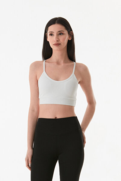 Fulla Moda Ribbed Covered Cross Strap Bustier