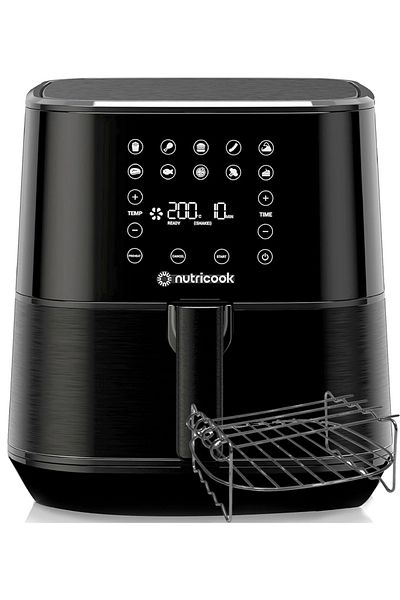 Air Fryer 2 + BBQ Skewer, 5.5L, 1700W, Digital Control Panel Display, 10 Preset Programs, Black
