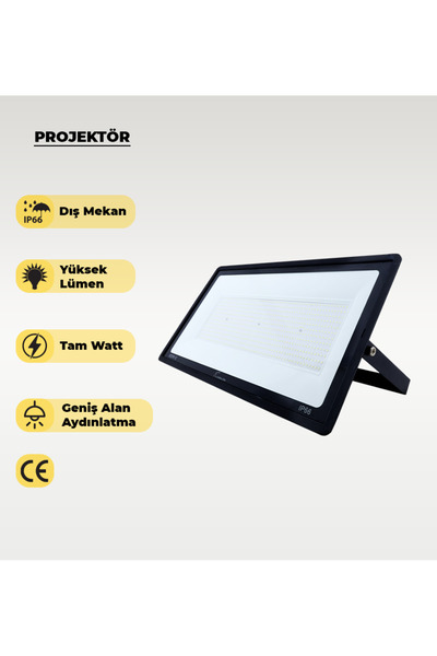 AC AYDINLATMA 600W Led Projektör 6500K Beyaz Işık