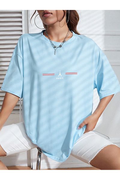 uyguntarz Μπλουζάκι Unisex Παρίσι με στάμπα Oversize
