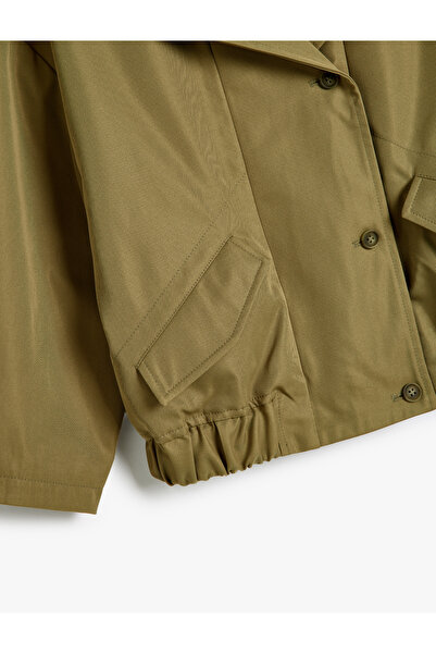 Koton Сезонно палто с двойна закопчаваща се яка, джобен детайл и дълъг ръкав, закопчано с копчета