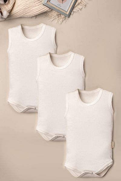Mai Perla Organic Cotton 3-Piece Body Set with Snaps at the Bottom