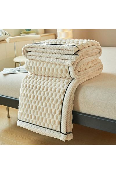 COOYA Super Soft Throw Blanket, Fuzzy Cozy Flannel Fleece Blanket for Couch Bed Sofa, Beige 200 * 230cm